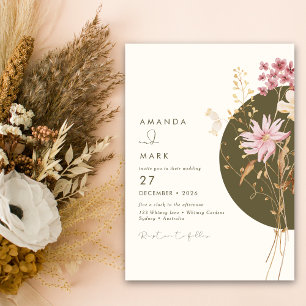 Whimsical Wildflower Spring Summer Fall  Invitation