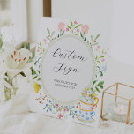 Whimsical Wildflower Tea Custom Text Sign<br><div class="desc">Whimsical Wildflower tea party custom sign. Personalize with your own text.  Matching collection in the Adore Paper Co. Zazzle shop.</div>