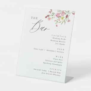 Whimsical Wildflower Wedding Bar Sign