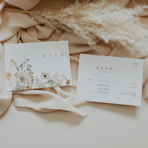 Whimsical Wildflower Wedding RSVP Postcard