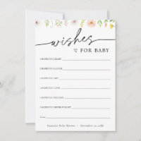 Whimsical Wildflower Wishes for Baby Card