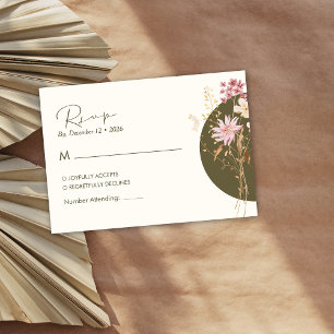 Whimsical Wildflowers Spring Summer fall RSVP Enclosure Card