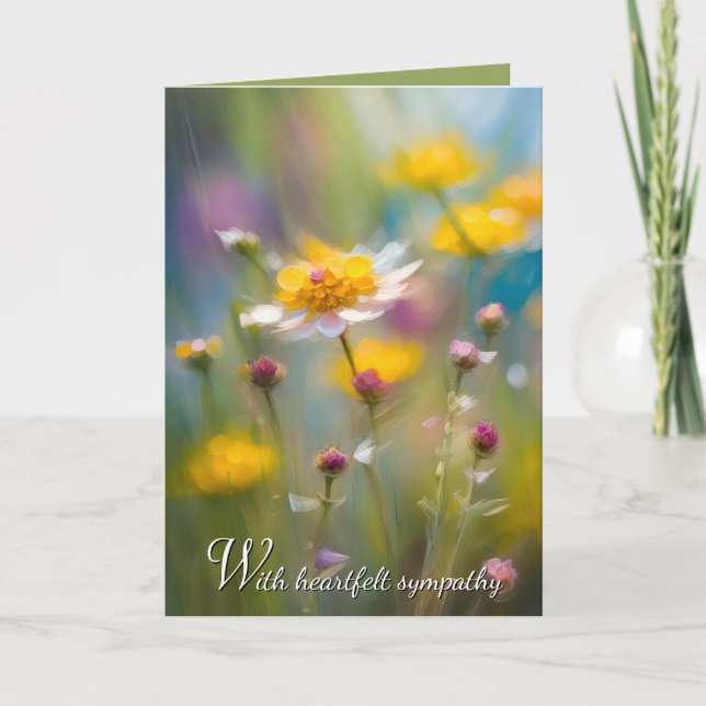 Whimsical Wildflowers Sympathy Card (Front)