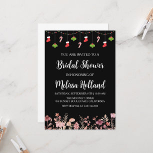 Whimsical wildflowers winter bridal shower invitation