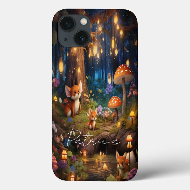 Whimsical Wildlife - Cute Animal Foxes Mushroom Case-Mate iPhone Case (Back)
