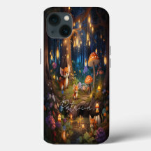 Whimsical Wildlife - Cute Animal Foxes Mushroom