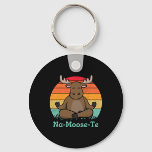 Whimsical Wildlife Na-moose-te Funny Moose Yoga Pu Keychain