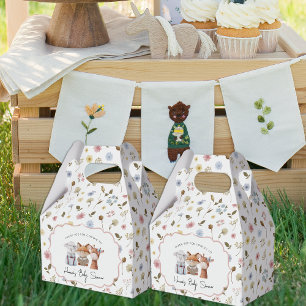 Whimsical Wildlings   Vintage Animals Baby Shower Favor Box