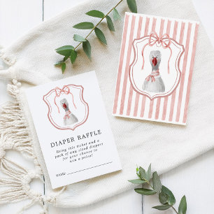 Whimsical Wildlings Vintage Diaper Raffle Ticket Enclosure Card