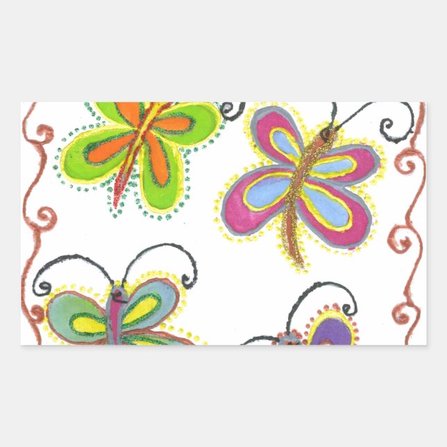 Whimsical Wings: Stunning Butterfly-Themed design Sticker (Front)