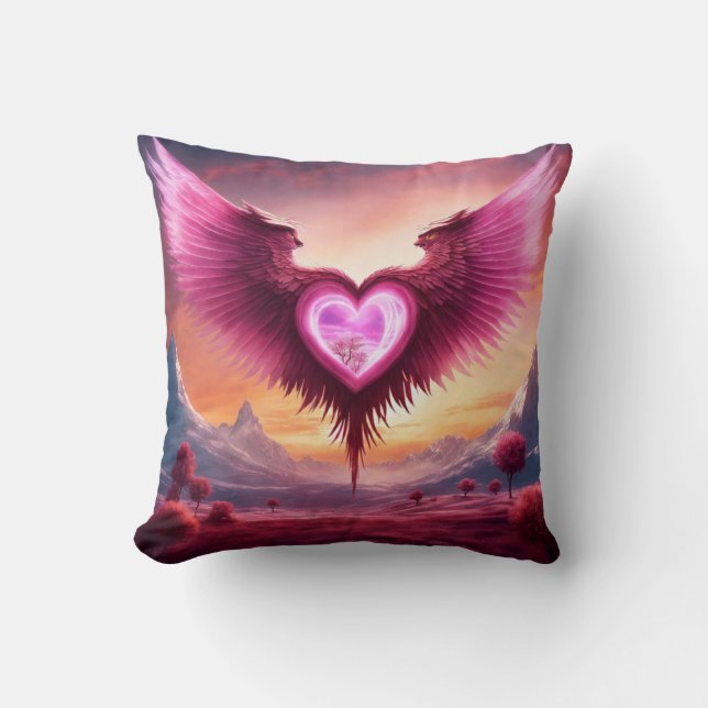 Whimsical Wings" Throw Pillow (Front)