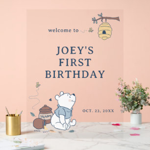 Whimsical Winnie L'Ourson 1er anniversaire Bienven
