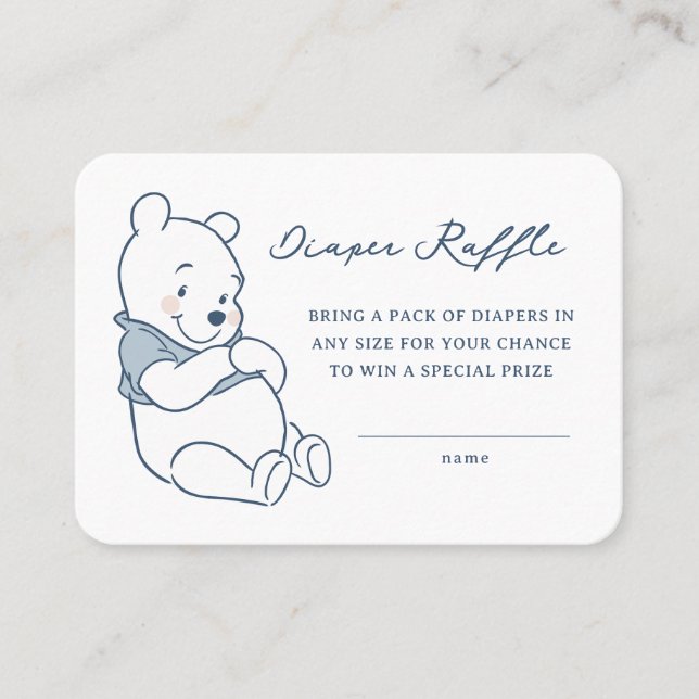 Whimsical Winnie The Pooh Baby Shower Place Card (Front)