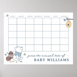 Whimsical Winnie the Pooh   Guess the Due Date Poster