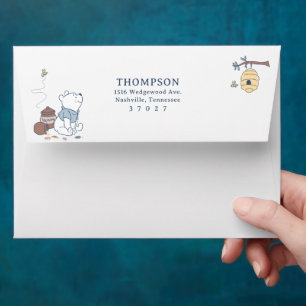 Whimsical Winnie the Pooh Hunny 1st Birthday Envelope