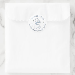 Whimsical Winnie the Pooh   Treat  Classic Round Sticker