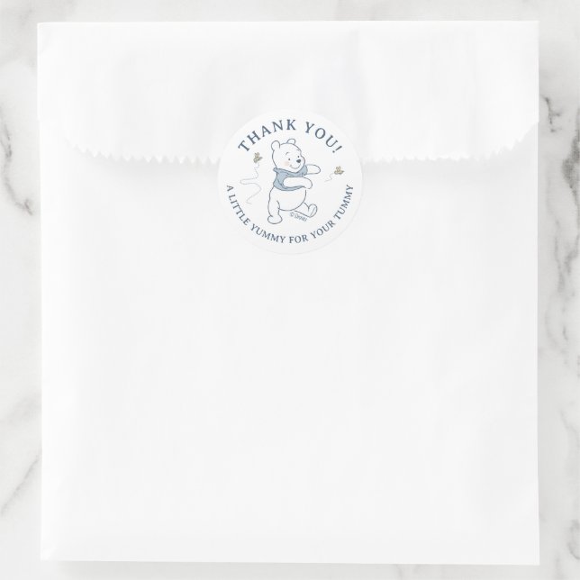 Whimsical Winnie the Pooh | Treat  Classic Round Sticker (Bag)