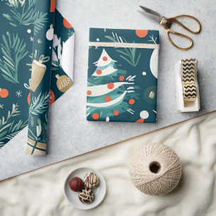 Whimsical Winter Christmas Patterns Wrapping Paper
