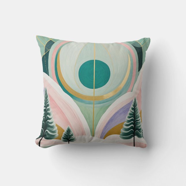 Whimsical Winter Dreamscape Throw Pillow (Front)