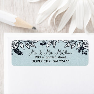 Whimsical Winter Floral Return Address