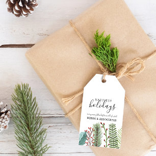 Whimsical Winter Greenery Foliage Personalized Gift Tags