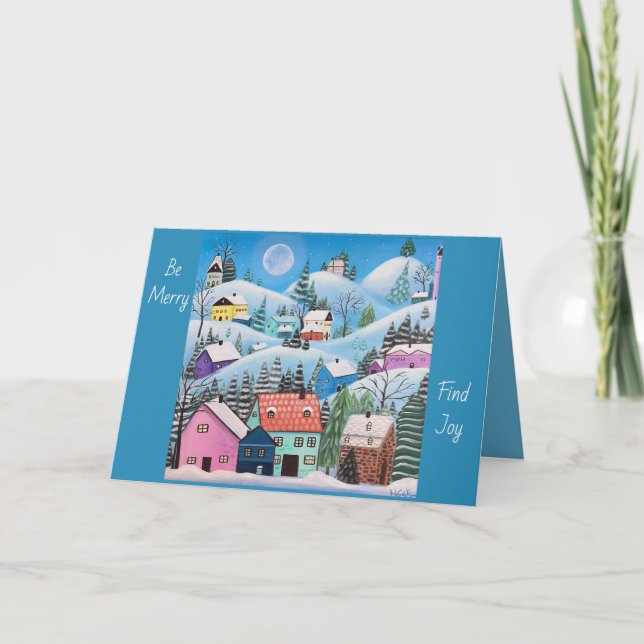 Whimsical Winter Landscape  Holiday Card (Front)