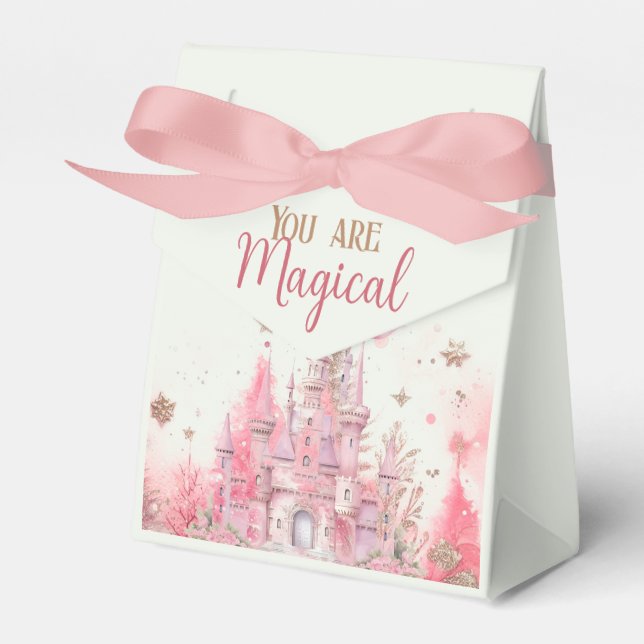 Whimsical Winter Princess Fairytale Birthday Favor Box (Front Side)