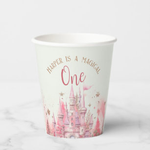 Whimsical Winter Princess Fairytale First Birthday Paper Cups