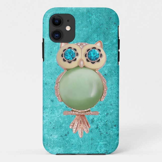 Whimsical Winter Printed Image Owl Jewel Case-Mate iPhone Case (Back)