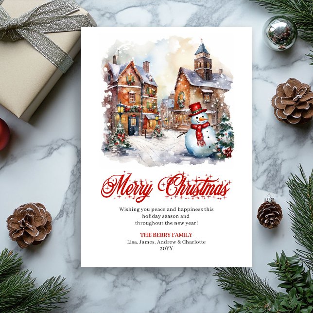 Whimsical winter scene editable greeting card (Whimsical winter scene editable greeting card

)