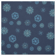 Whimsical Winter Snowflake Pattern Navy Light Blue