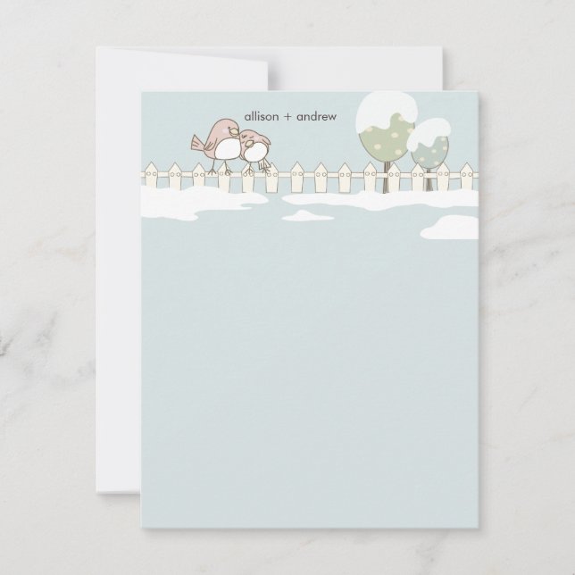 Whimsical Winter Wedding Thank you Card (Front)