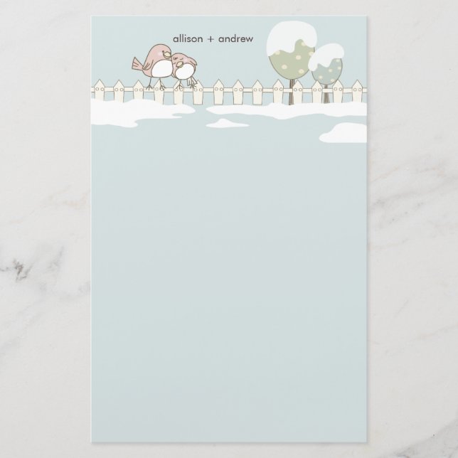 Whimsical Winter Wedding Thank You Letterhead (Front)