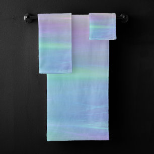 Whimsical Wisps Holo Fairy Pastel Rainbow Ombre Bath Towel Set