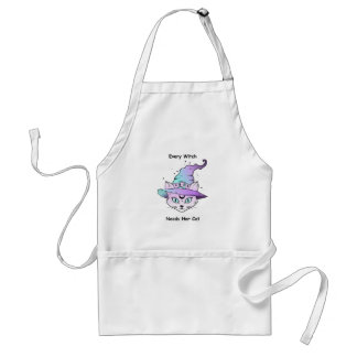 Whimsical Witch Cat Standard Apron