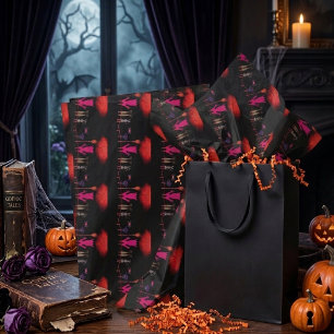 Whimsical Witch Clothesline Halloween Graphic Art Tissue Paper
