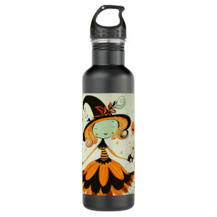whimsical/witch/pumpkin/fall 710 ml water bottle