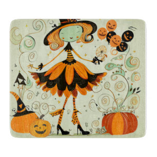 whimsical/witch/pumpkin/fall cutting board