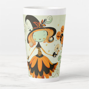 whimsical/witch/pumpkin/fall latte mug