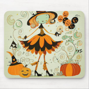 whimsical/witch/pumpkin/fall mouse pad