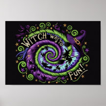 Whimsical Witch Way To Fun Halloween Design