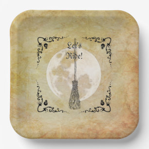 Whimsical Witchy Full Moon  Paper Plate