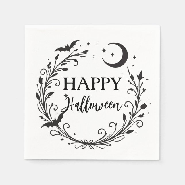 Whimsical Witchy Wiccan Herb Magic Halloween Napkin (Front)