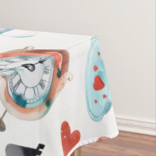 Whimsical Wonderland Tea Party Pattern Tablecloth