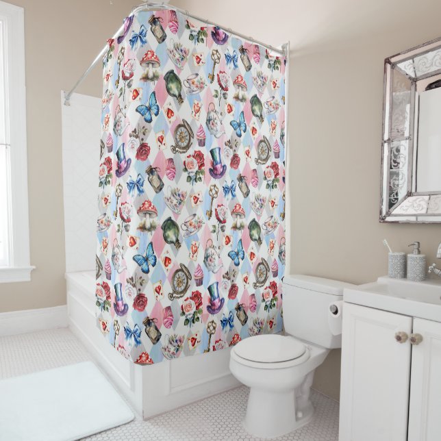 Whimsical Wonderland Watercolor Victorian Pattern (In Situ)