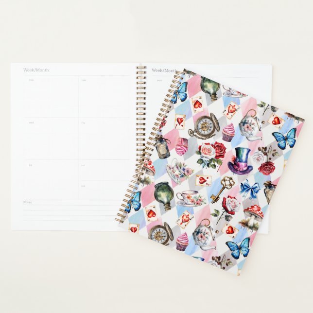 Whimsical Wonderland Watercolor Victorian Pattern Planner (Display)