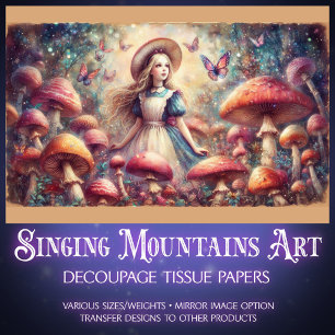 Whimsical Wonderland Woods with Alice Decoupage Tissue Paper