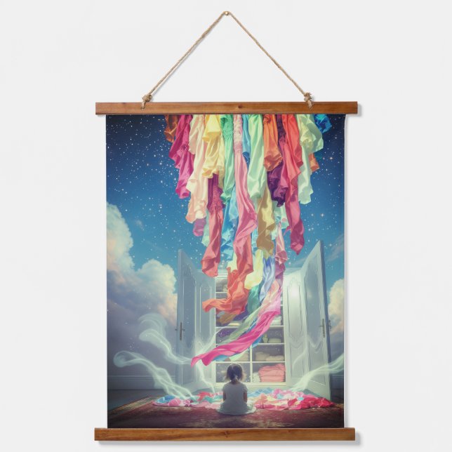 Whimsical Wood Topped Wall Tapestry (Front)