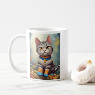 Whimsical Woodland America Shorthair Cat Coffee Mug