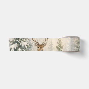 Whimsical Woodland Animal Christmas style Satin Ribbon